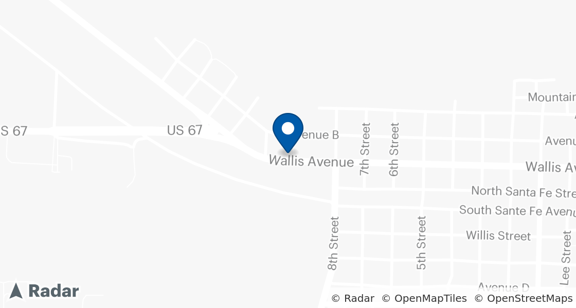 Map of Dairy Queen Location:: 1402 Wallis Ave, Santa Anna, TX, 76878